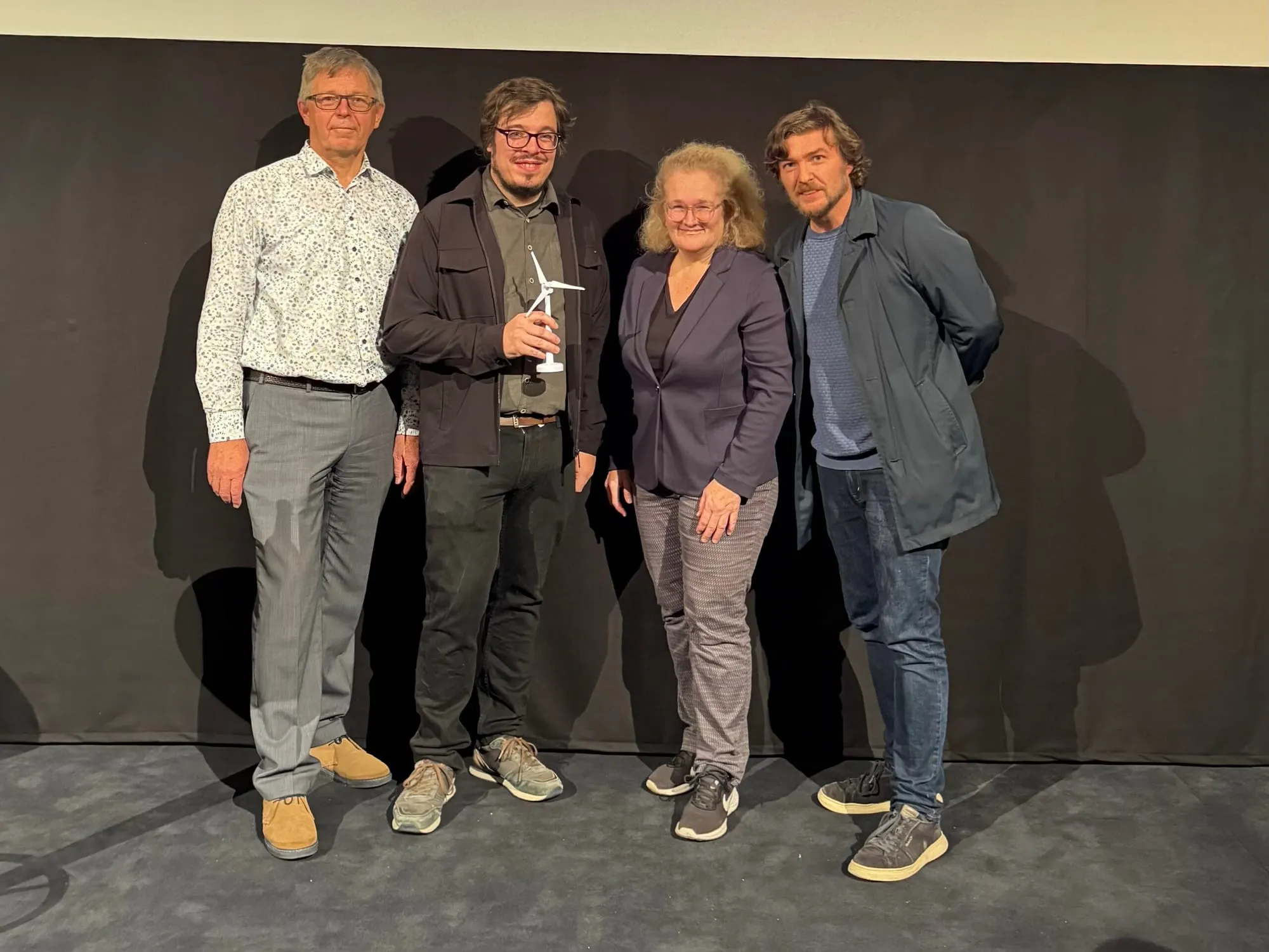 Helmut Schulenberg-Schell, Tobias Huschle, Prof. Dr. Ute Reuter, Sebastian Sladek, Bild: WindkraftBB