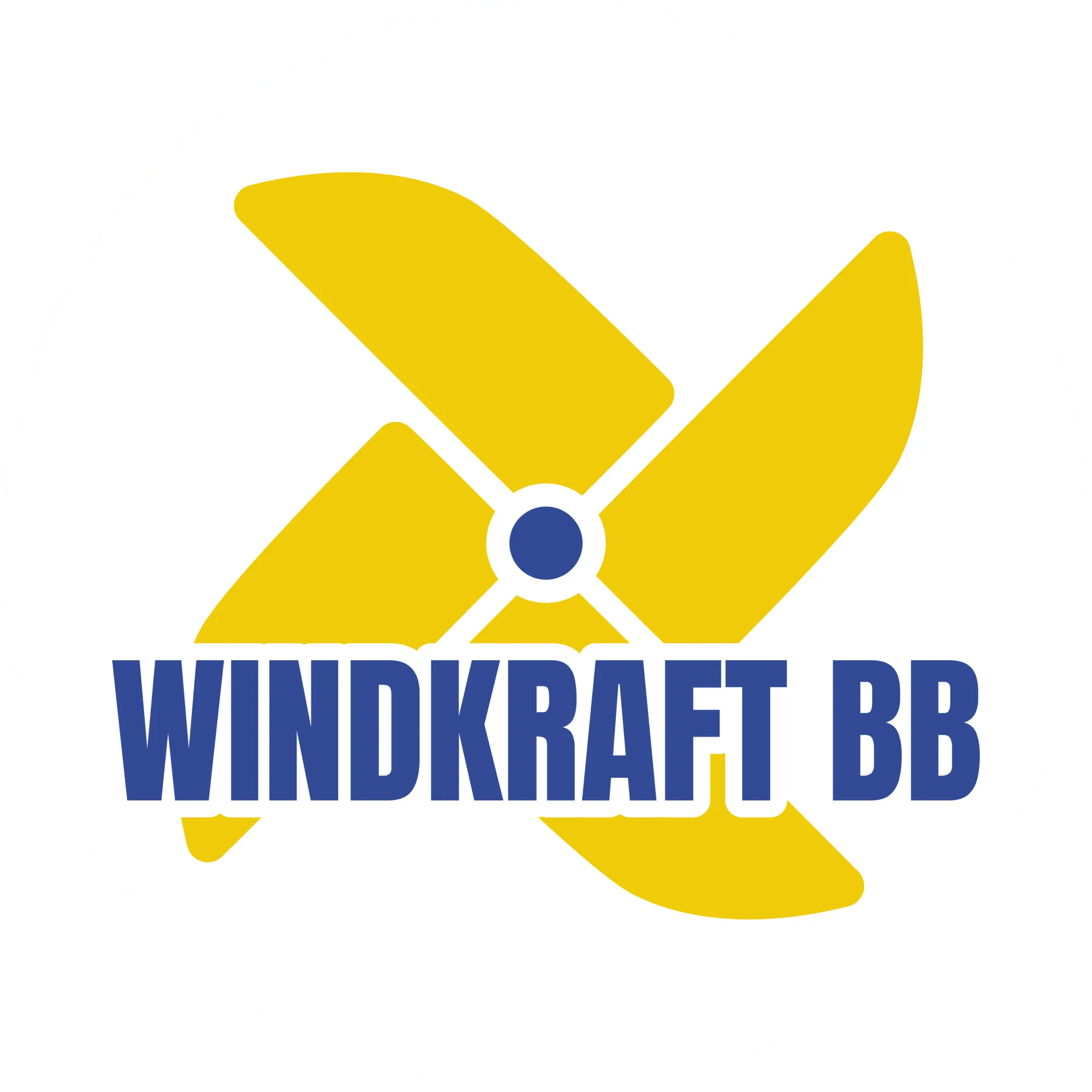 Logo von Windkraft BB (Böblingen) zeigt ein stilisiertes Windrad und den Schriftzug WINDKRAFT BB